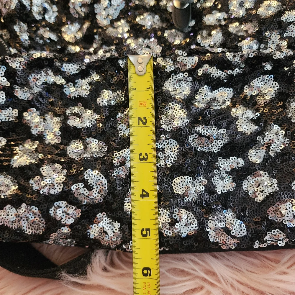 Victoria's Secret PINK sequin leopard backpack drawstring 2013